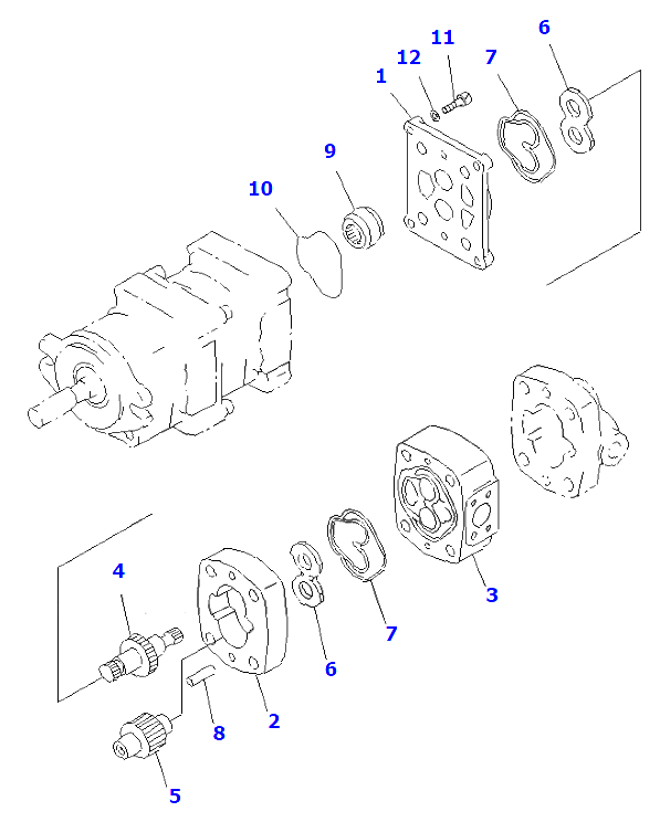 705-41-08160 Loader WA320 WA380 Hydraulic Pump Komatsu With Special ...