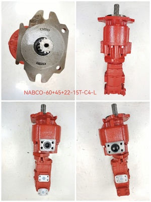 Iron aluminum stainless steel NABCO Gear Pump NABCO-60+45+22-15T-C4-L Medium High Pressure Hydraulic Gear Pump for Kawasaki Construction Equipment