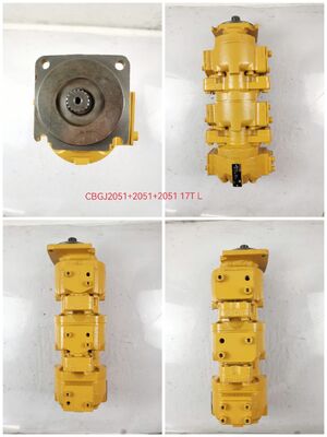 Hydraulic Gear Pump CBGJ2051+2051+2051 17T L Aluminum Alloy and irion Materials Yellow color Hydraulic Oil Pump for Construction Machinery