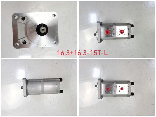 16.3+16.3-15T-L Hydraulic Gear Pump Iron and Aluminum alloy materials  Range for Construction Machinery Factory Supply Hydraulic Spare Parts