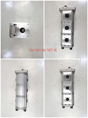 3 Stage Hydraulic Gear Pump 16+16+16-10T-R High Quality  Iron and Aluminum alloy materials  Range for Construction Machinery Factory Supply Hydraulic Spare Parts
