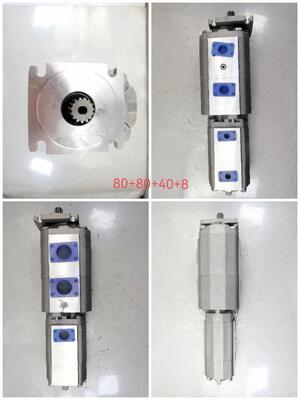 4 Stage Hydraulic Gear Pump 80+80+40+8 High Quality  Iron and Aluminum alloy materials  Range for Construction Machinery Factory Supply Hydraulic Parts