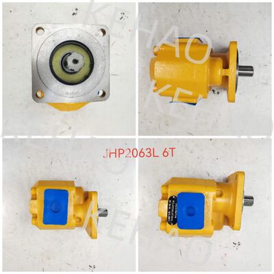 JHP2063L 6T Bulldozer Pump Cast Iron Aluminum Alloy Material Hydraulic Gear Pumps  Yellow Color Rate of Flow 200 for CAT