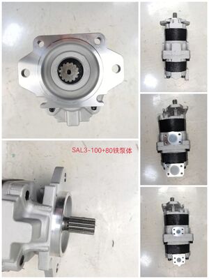 Factory Supply Gear Pump Hydraulic Pump Used in Heavy Dump Machinery And Vehicle Part Number SAL3-100+80 Iron and aluminum alloys Hydraulic Oil Pump