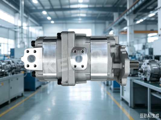 KEHAO Gear Pump Komatsu Cast Iron and Aluminum alloy Hydraulic Oil Pump for Wheel Loaders Machinery Repair Parts Model 80+63 R 14T OEM ODM Factory Supply