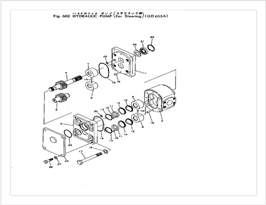 704-12-26120 Komatsu Gear Pump For GD605A  6.5 kg