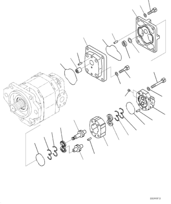 705-22-28310 Komatsu Gear Pump Trucks HD465 HD605  Weight: 4.592 kgs