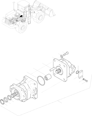 Wheel Loader WA470-3 Hydraulic Gear Pump 705-52-40280