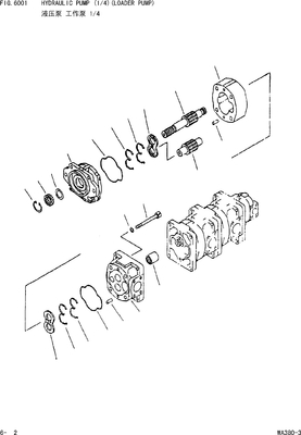 705-55-34190 Komatsu Gear Pump Wheel Loaders WA380  SAL80+36+50+22